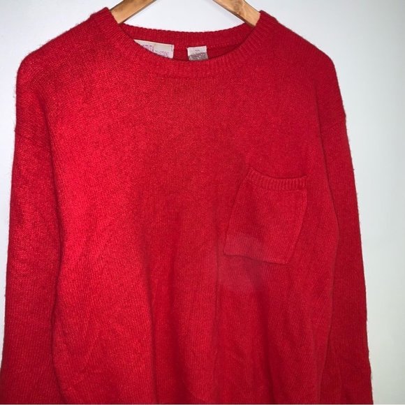 Amanda Smith Vintage Sweater Women’s Size Large Red Lambswool Angora Hair Blend - Picture 3 of 6